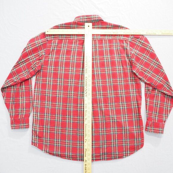 LL Bean Flannel Shirt Mens Large Red Plaid Check Heavyweight Outdoor Lumberjack - Picture 5 of 10
